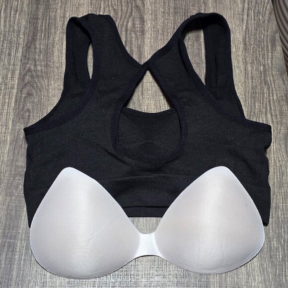 Padded Seamless Sports Bra Yoga Top Comfy Crop Athletic Gym CutoutBack Brand New - Picture 4 of 4